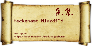 Heckenast Nimród névjegykártya